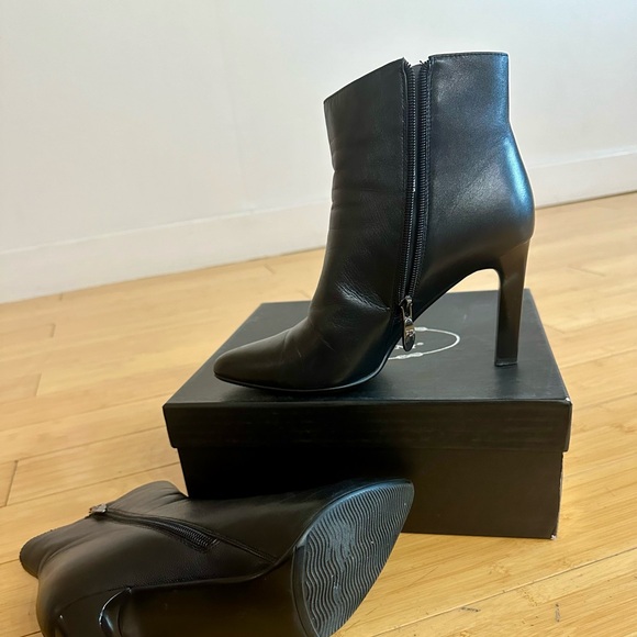 Leather high heel booties with warm lining size 39 - Picture 4 of 9